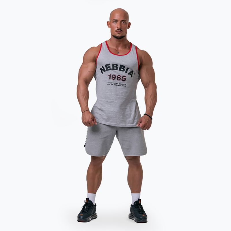 Dámske tréningové tielko NEBBIA Old-School Muscle Tank Top light grey 2