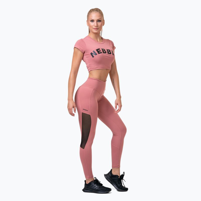 Dámske tréningové legíny NEBBIA Mesh High-Waist old rose 6