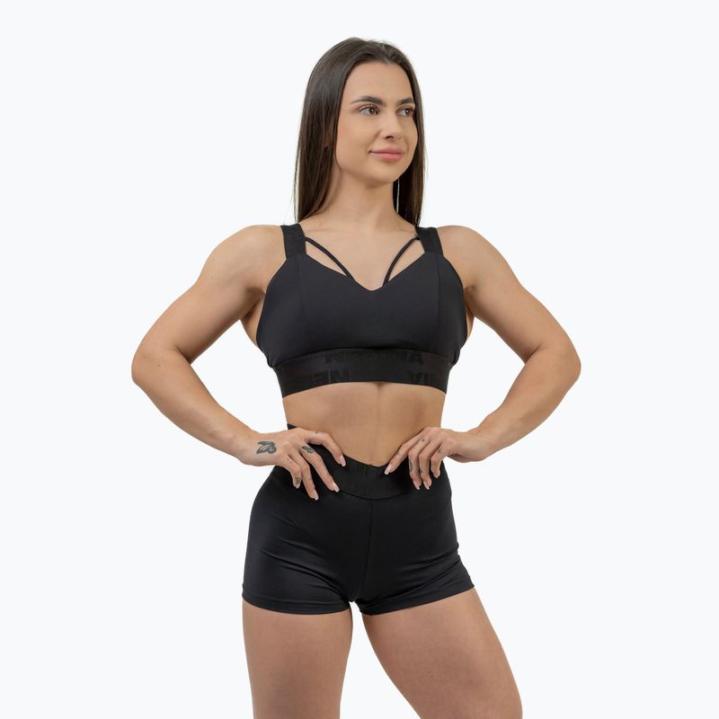 NEBBIA Intense Iconic čierna fitness podprsenka