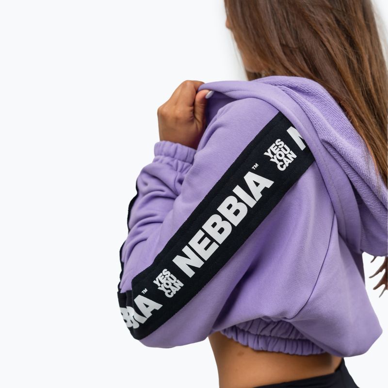 Dámska mikina NEBBIA Crop Hoodie Iconic lilac 4