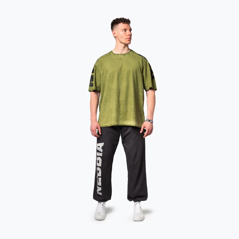 Pánske športové tričko NEBBIA Washed-Off Lifting Club green 2