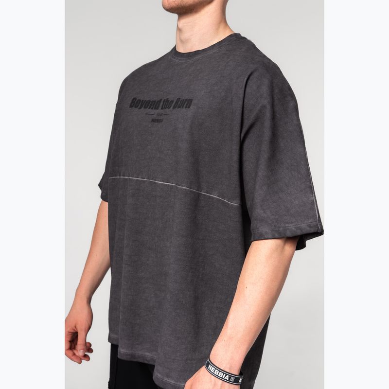 Pánske športové tričko NEBBIA Washed-Off Heavyweight No Shortcuts black 4