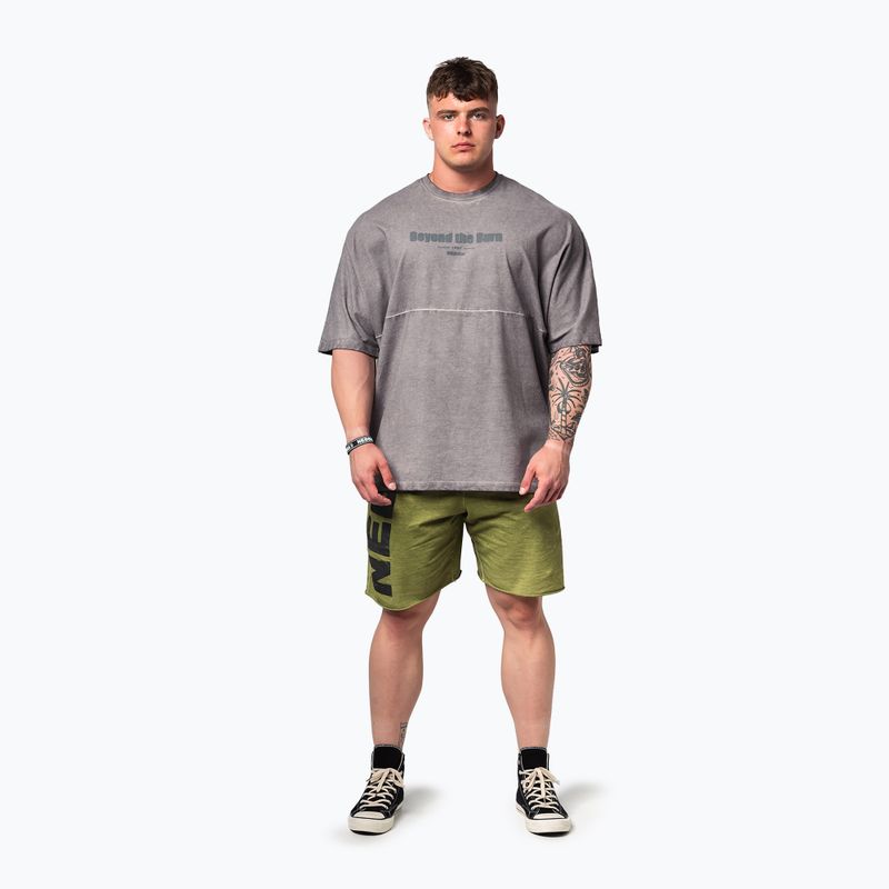Pánske športové tričko NEBBIA Washed-Off Heavyweight No Shortcuts light grey 2