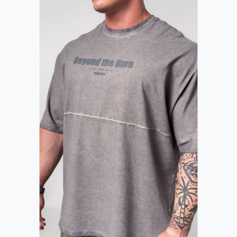 Pánske športové tričko NEBBIA Washed-Off Heavyweight No Shortcuts light grey 4