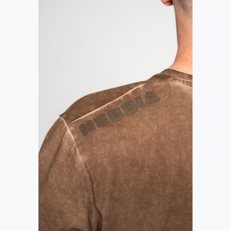 Športové tričko NEBBIA Washed-Off Heritage light brown 4