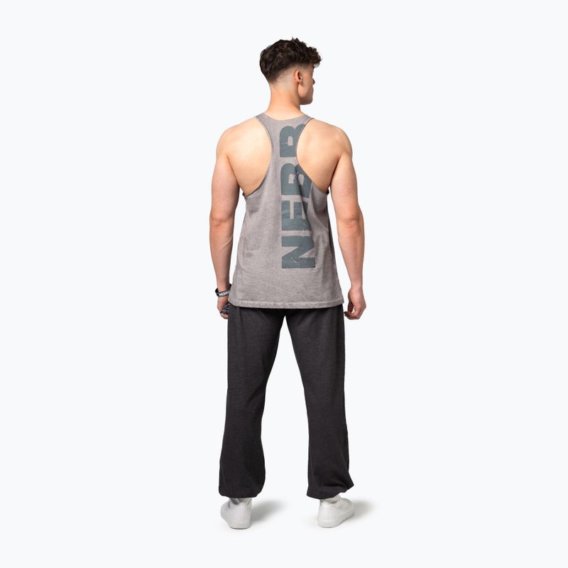 Pánske športové tielko NEBBIA Washed-Off Stringer Max Out light grey 3