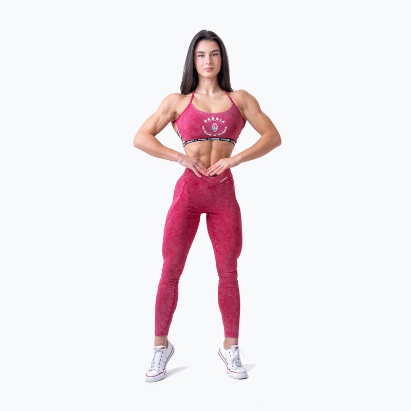 Dámske tréningové legíny NEBBIA Washed High Waisted Legacy red 2