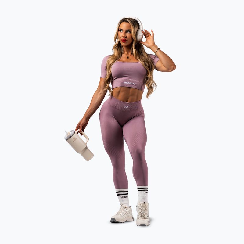 Dámske tréningové legíny NEBBIA Flow Seamless Maximum Push-Up pink 2