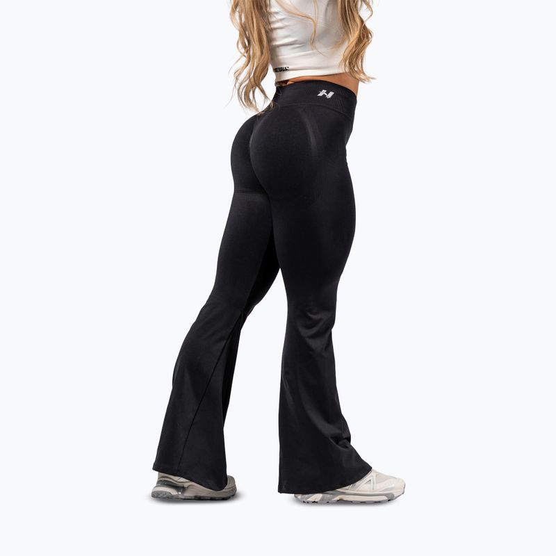 Dámske tréningové legíny NEBBIA Flow Seamless High Waist Sculpting Flared Black 3