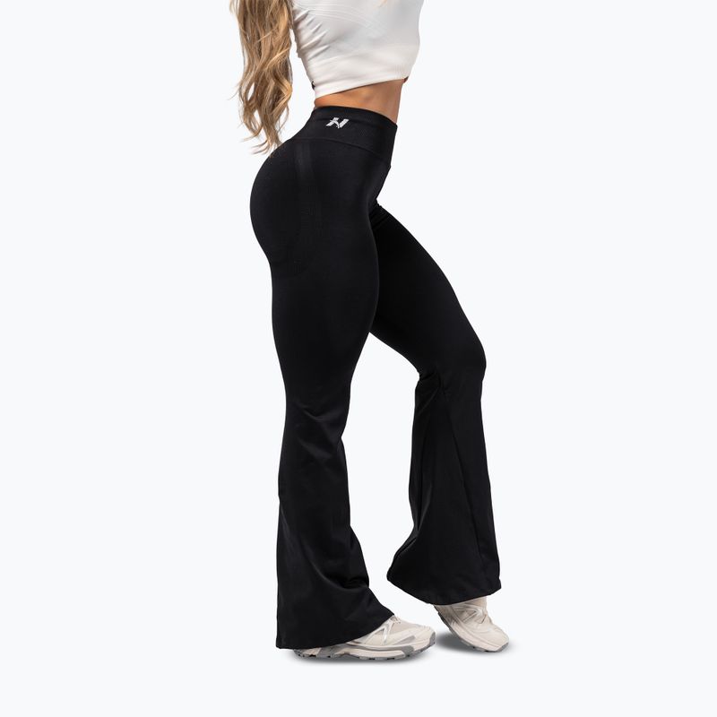 Dámske tréningové legíny NEBBIA Flow Seamless High Waist Sculpting Flared Black 4