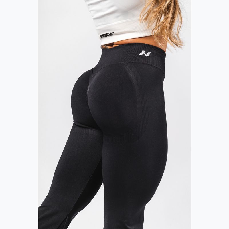 Dámske tréningové legíny NEBBIA Flow Seamless High Waist Sculpting Flared Black 5