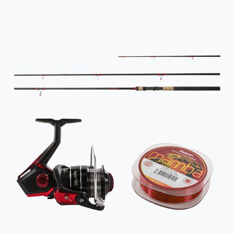 Delphin RedFEED feeder set Prút + navijak + vlasec