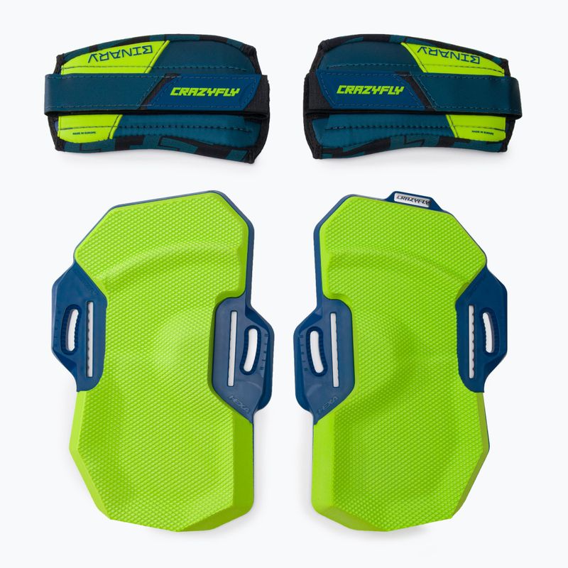 CrazyFly Binary Binding zelené kiteboardové podložky a popruhy T016-0236