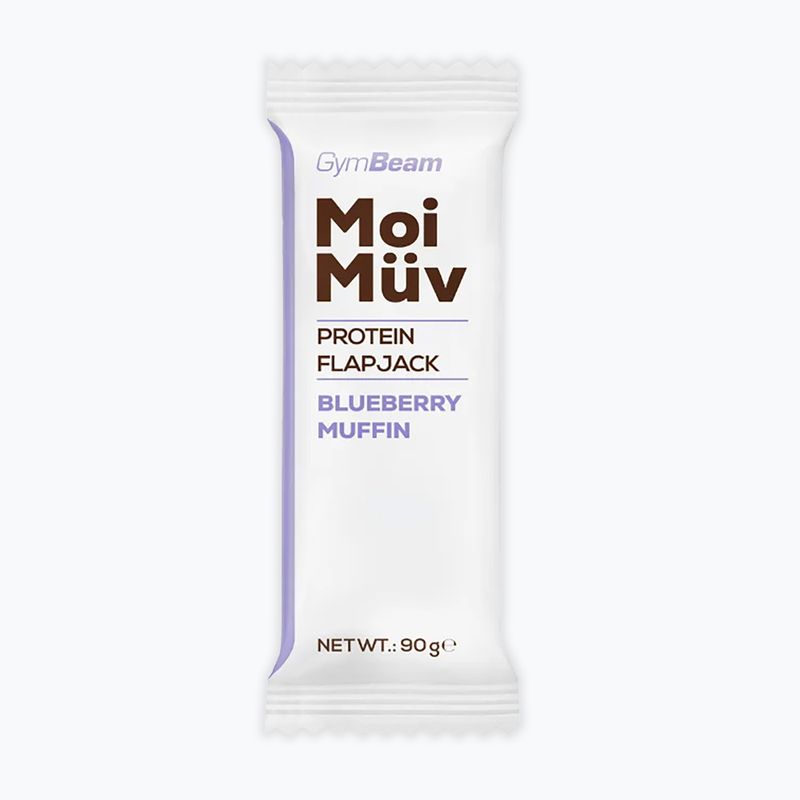 Proteínová tyčinka GymBeam MoiMüv Flapjack 90 g blueberry muffin