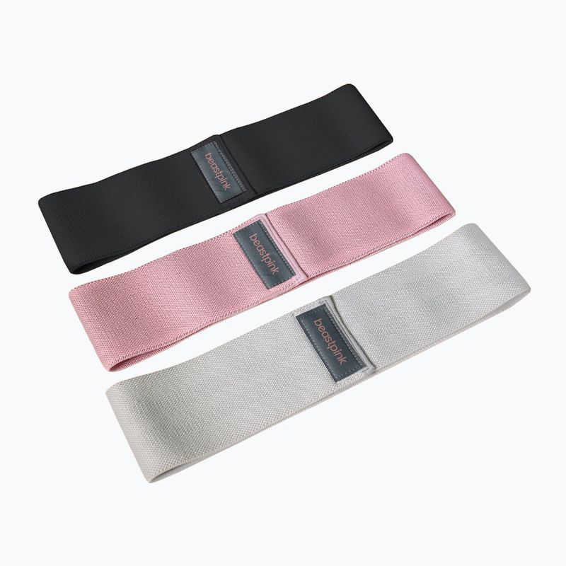 Sada odporových pásov na cvičenie GymBeam Booty Band - Beast Pink black/grey/pink