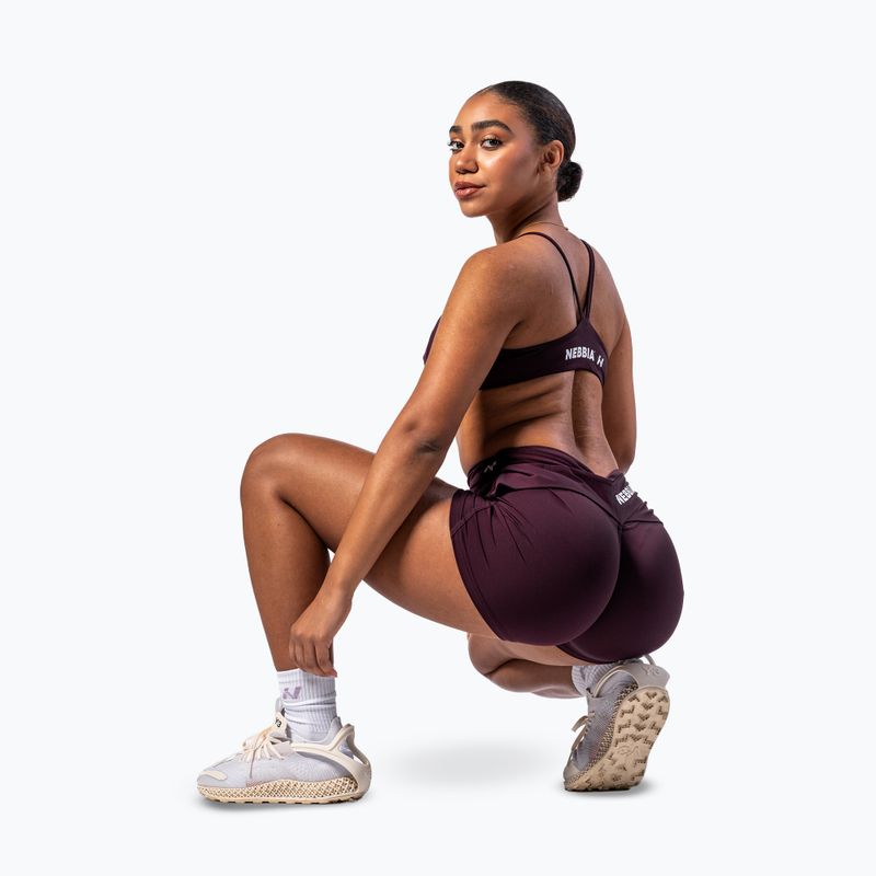 Dámske tréningové šortky NEBBIA Strong Beauty dark red 5