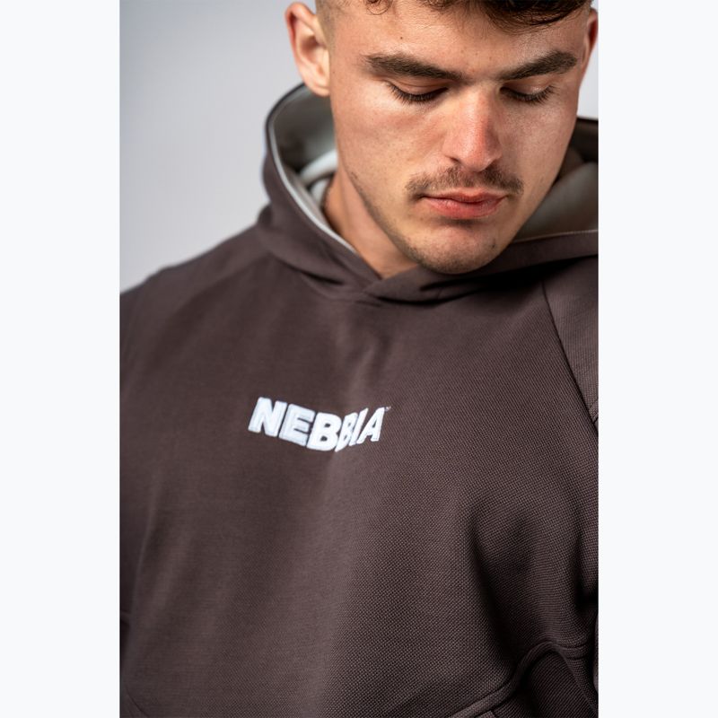 Pánska mikina NEBBIA Hero Hoodie brown 5