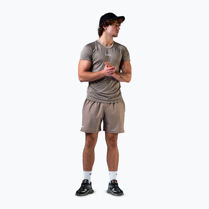 Pánske tréningové tričko NEBBIA Power light brown ash 2