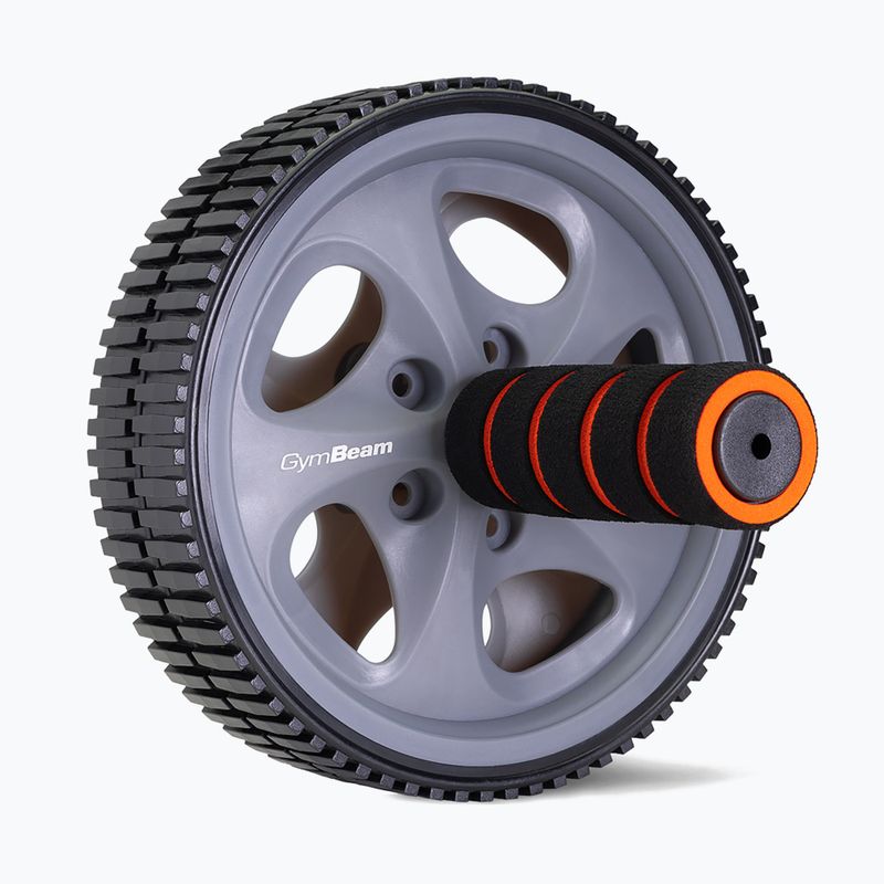 Kolečko na cvičenie brušných svalov GymBeam Ab Wheel čierne/sivé/oranžové