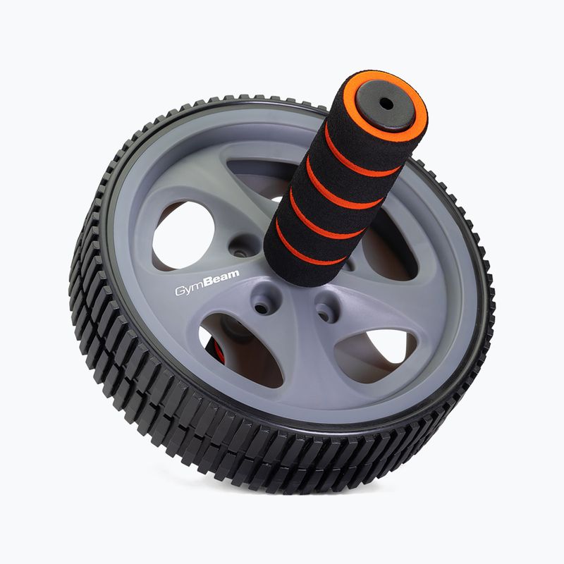 Kolečko na cvičenie brušných svalov GymBeam Ab Wheel čierne/sivé/oranžové 2
