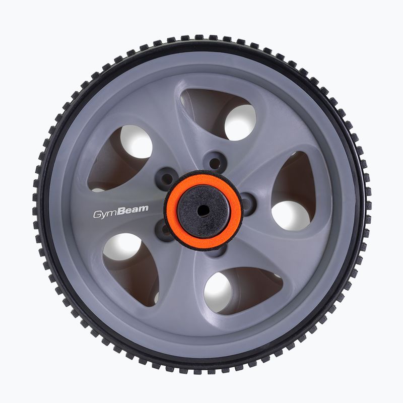Kolečko na cvičenie brušných svalov GymBeam Ab Wheel čierne/sivé/oranžové 3