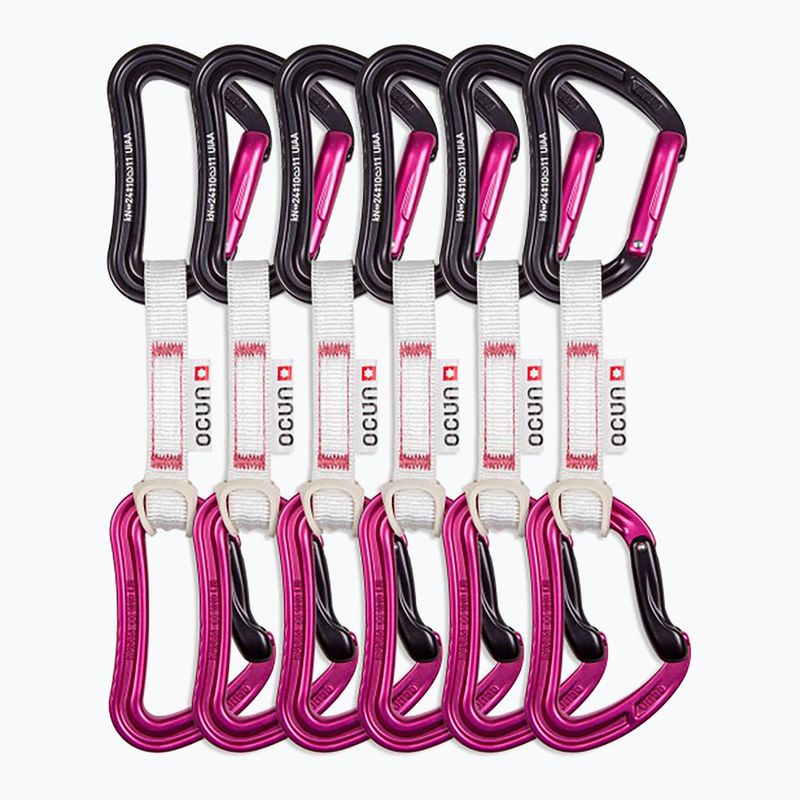 Lezecké expresky Ocun Raven QD Bio-Dyn-Ring 10 cm 6 ks pink