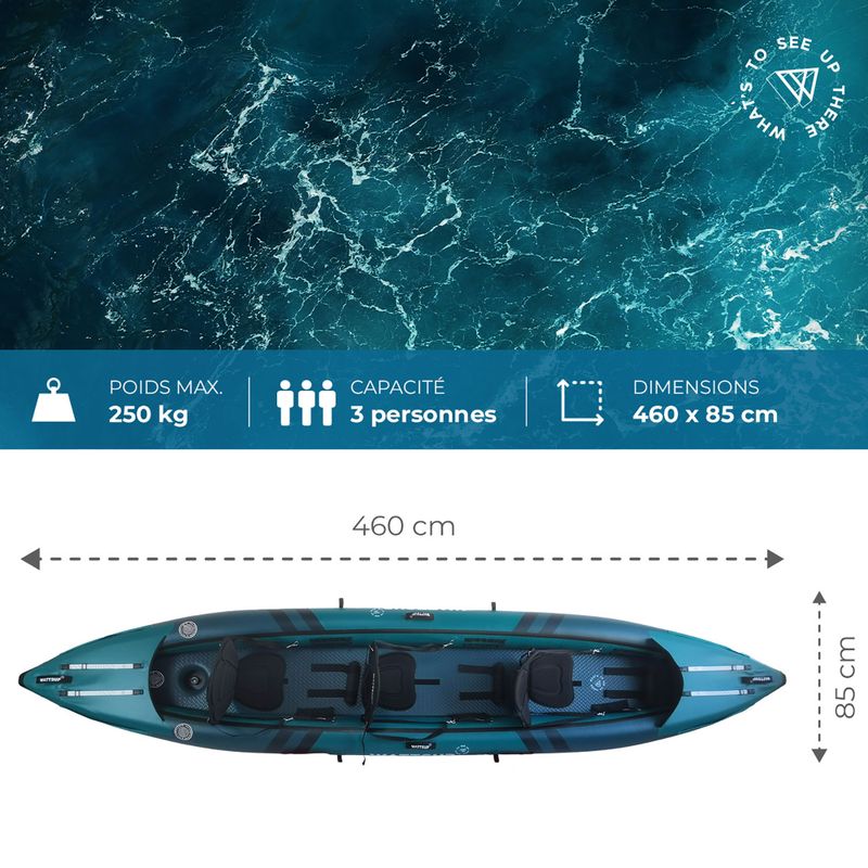Nafukovací kajak pre 3 osoby WATSSUP Cod 460 cm 4