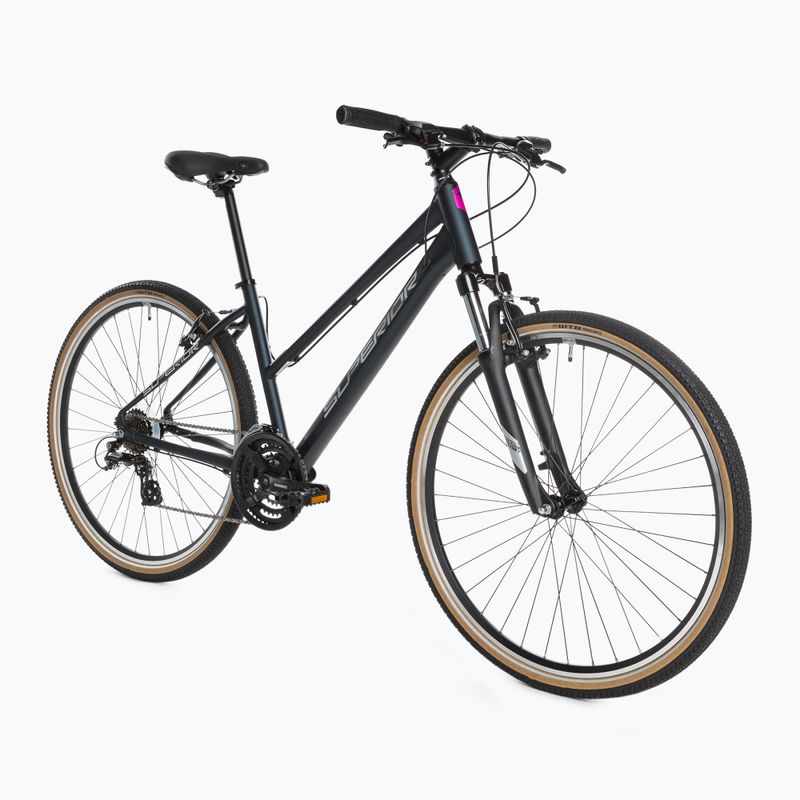 Dámsky crossový bicykel Superior RX 510 L matná nočná modrá/strieborná/neonovo žltá 2