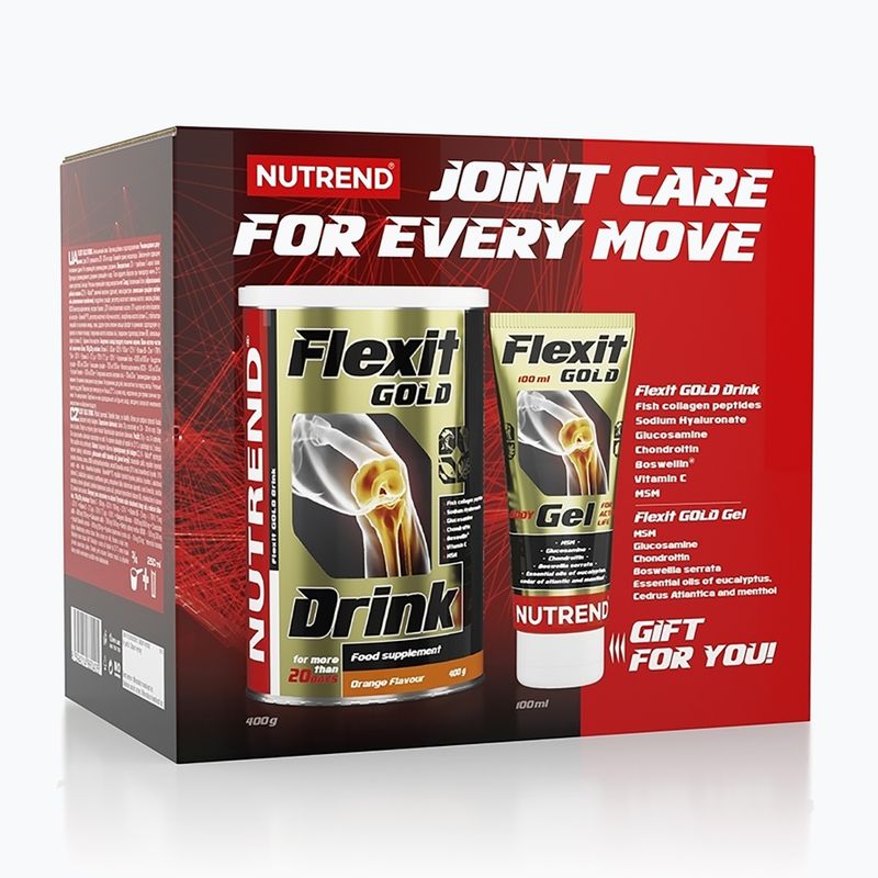Súprava Flexit Drink Gold + Flexit Gold Gel Nutrend regenerácia kĺbov 400 g oranžová + 100 ml VS-859401