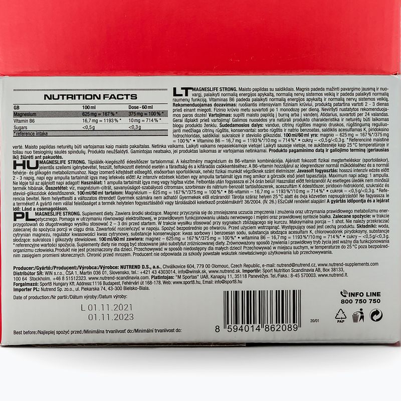 Magneslife Nutrend 20X60 ml horčíka VT-080-1200-XX 3