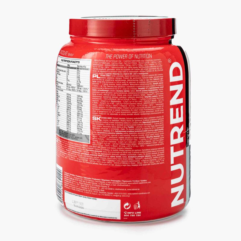 Srvátka Nutrend Hydro 800g čokoláda VS-074-800-ČO 2