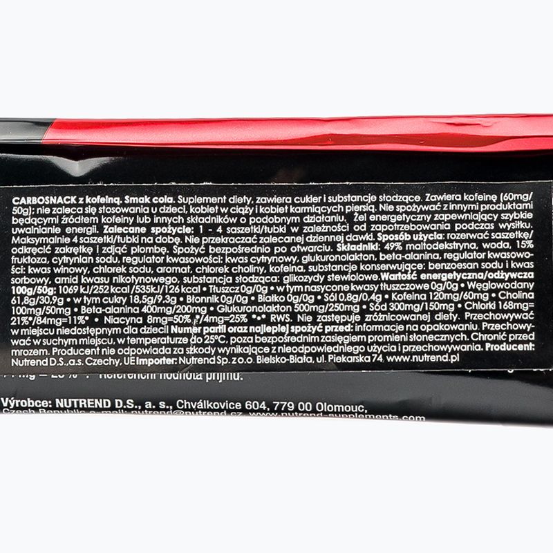 Nutrend Carbosnack energetický gél 50g cola s kofeínom VG-008-50-CO 2