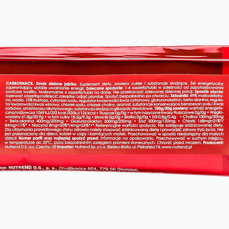 Nutrend Carbosnack energetický gél 50g zelené jablko VG-004-50-ZJ 2