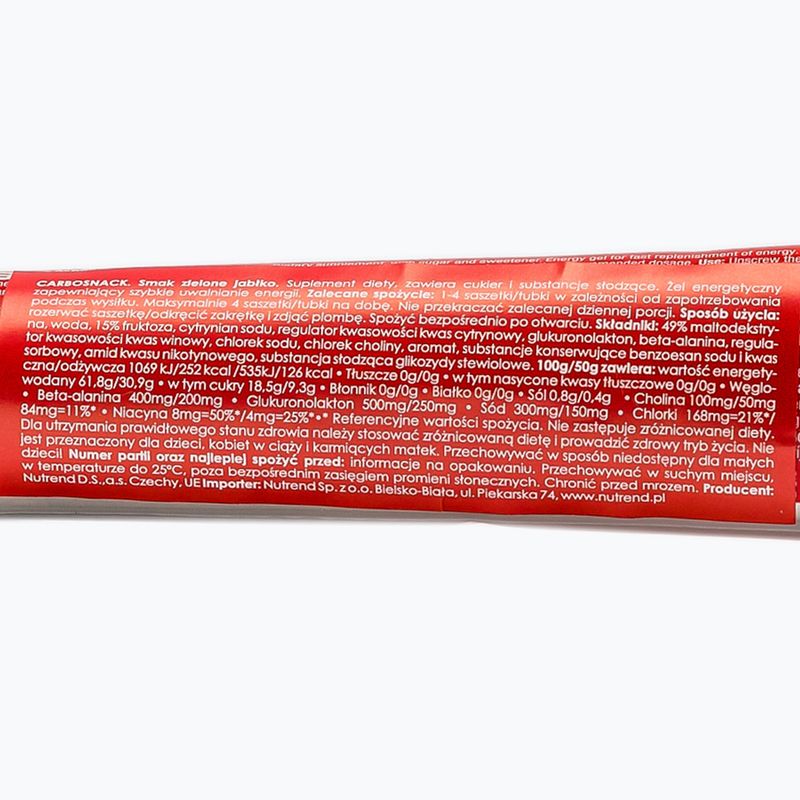 Nutrend Carbosnack energetický gél v tube 50g zelené jablko VG-001-50-ZJ-de 2