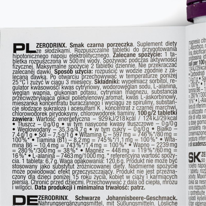 Nutrend Zero Drinx hypotonický nápoj 18 tabliet ríbezle VR-016-18-ČR 2
