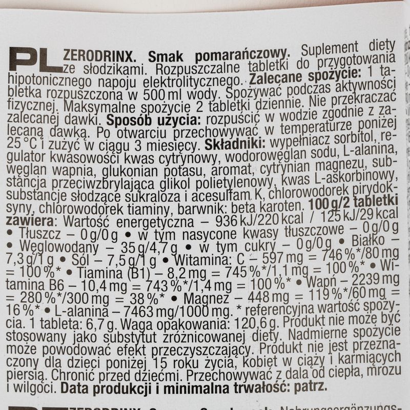 Nutrend Zero Drinx hypotonický nápoj 18 tabliet oranžová VR-016-18-PO 2
