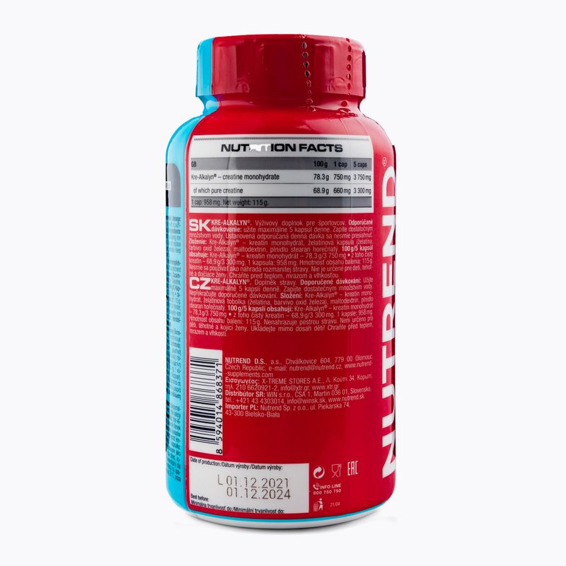 Kre-Alkalyn Nutrend kreatín 120 kapsúl VR-031-120-XX 2