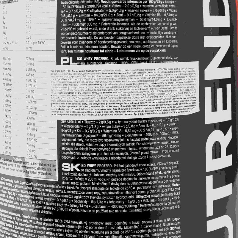 Srvátka Nutrend Iso Prozero jahodový tvarohový koláč VS-102-2250-JHC 3