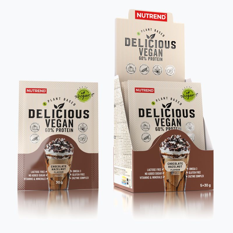 Nutrend Delicious Vegan Protein Shake 5x30g čokoládovo-orieškový VS-105-150-ČLO