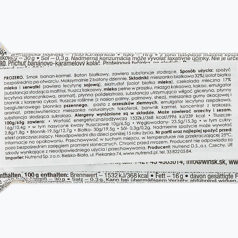 Nutrend Pro Zero proteínová tyčinka 65g banánovo-karamelová VM-060-65-BKA 2