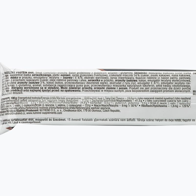 Nutrend Excelent Protein Bar 85g čokoládovo-orieškový VM-025-85-ČOO 2