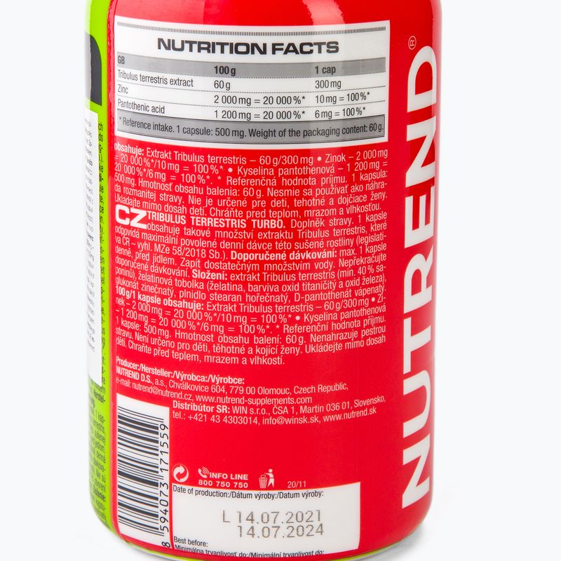 Testosterón booster Nutrend Tribulus Terrestris Turbo 120 kapsúl VR-046-120-xx 3
