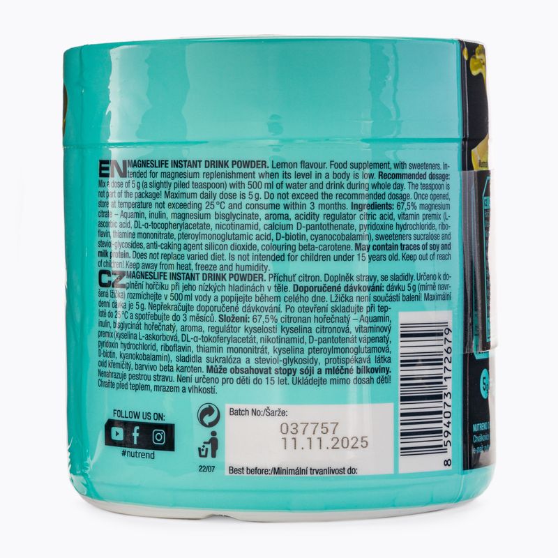 Magnézium Nutrend Magneslife instantný nápoj v prášku 300 g citrón VS-118-300-CI 3