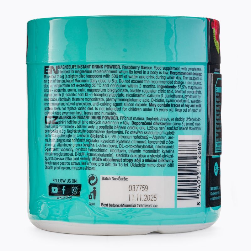 Magnézium Nutrend Magneslife instantný nápoj v prášku 300 g malina VS-118-300-MA 3