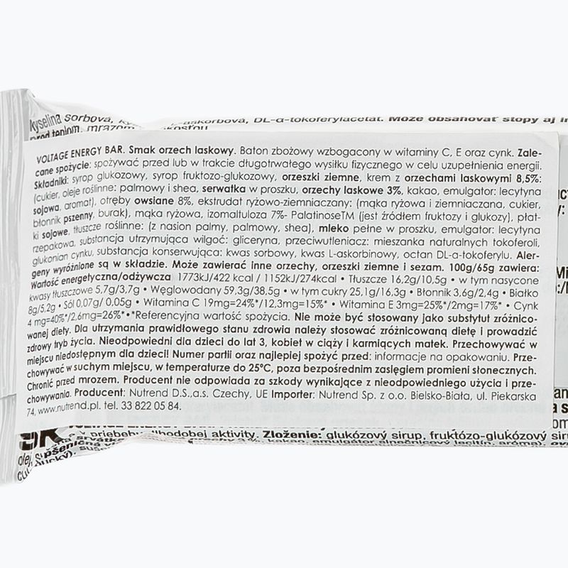 Nutrend Voltage Energy Bar 65g lieskový orech VM-034-65-LO 2
