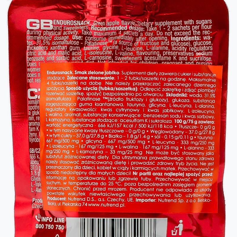 Nutrend Endurosnack energetický gél 75g zelené jablko VG-005-75-ZJ 2