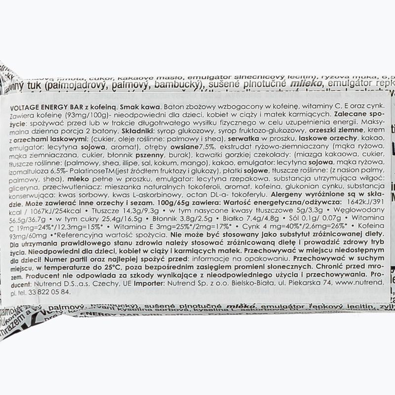 Nutrend Voltage Energy Bar 65g káva s kofeínom VM-033-65-KV 2