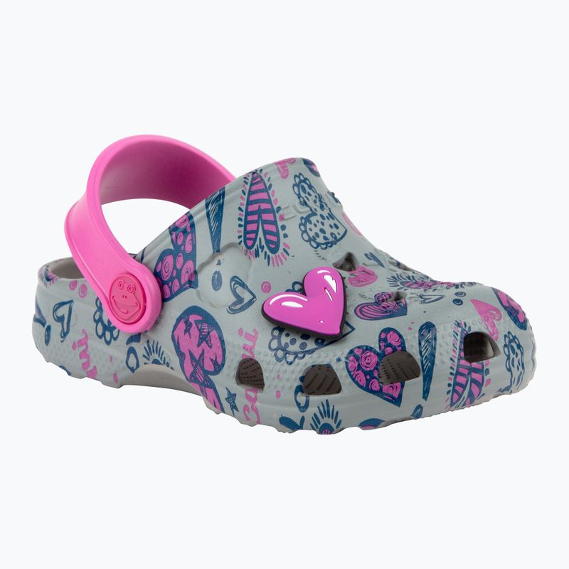 Coqui Little Frog mid.grey/fuchsia love/amulet detské sandále 8