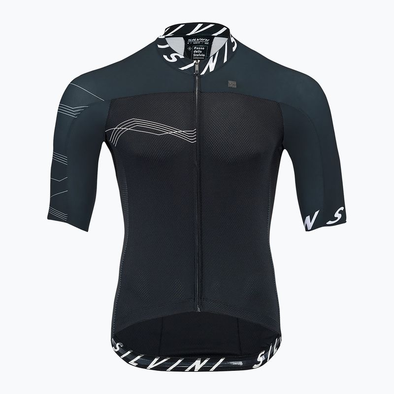 Pánsky cyklistický dres SILVINI Stelvio čierno-biely 312-MD164/812
