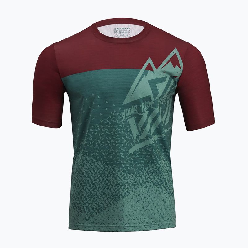 Pánsky cyklistický dres SILVINI Denno bordovo-zelený 3121-MD183/92432